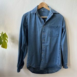 American Apparel Unisex Denim Button Down Shirt with Chest Pocket